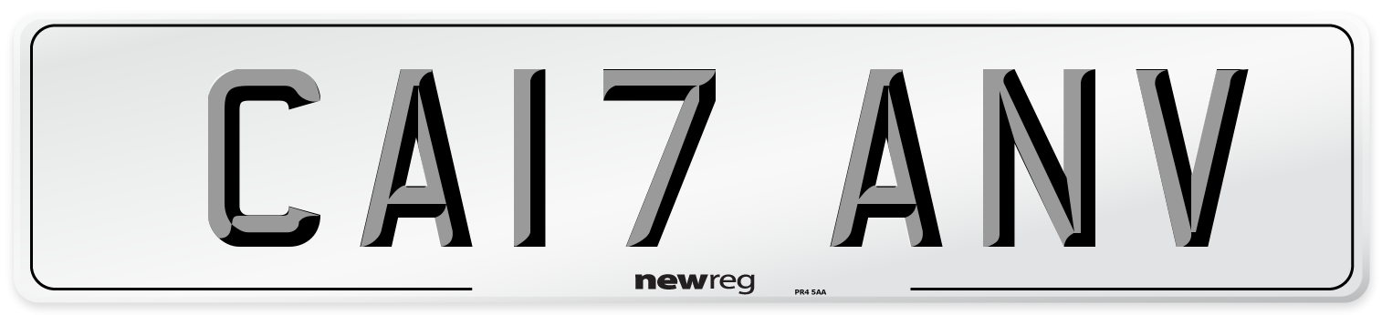CA17 ANV Number Plate from New Reg